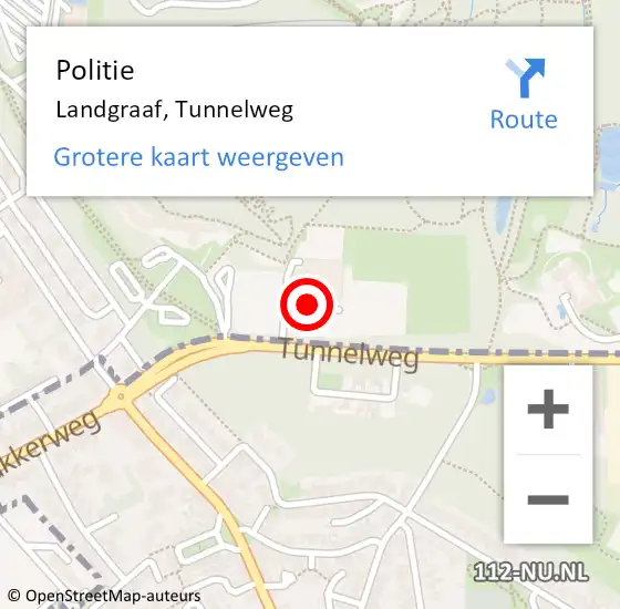 Locatie op kaart van de 112 melding: Politie Landgraaf, Tunnelweg op 5 april 2023 14:40