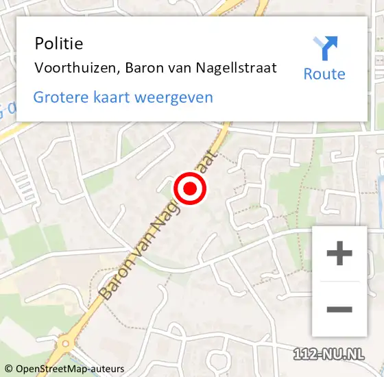 Locatie op kaart van de 112 melding: Politie Voorthuizen, Baron van Nagellstraat op 5 april 2023 14:42