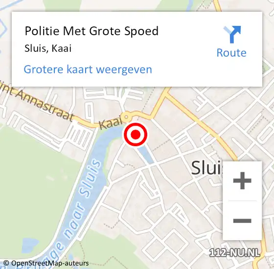 Locatie op kaart van de 112 melding: Politie Met Grote Spoed Naar Sluis, Kaai op 5 april 2023 14:57