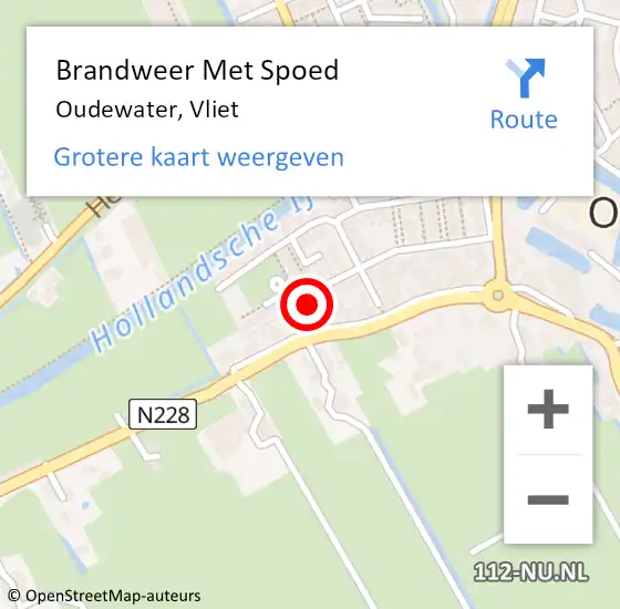 Locatie op kaart van de 112 melding: Brandweer Met Spoed Naar Oudewater, Vliet op 5 april 2023 15:25