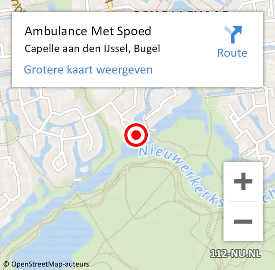 Locatie op kaart van de 112 melding: Ambulance Met Spoed Naar Capelle aan den IJssel, Bugel op 5 april 2023 15:26