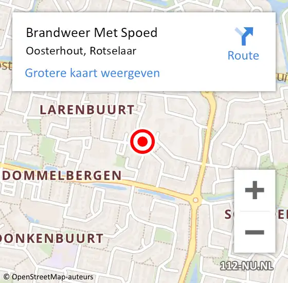 Locatie op kaart van de 112 melding: Brandweer Met Spoed Naar Oosterhout, Rotselaar op 5 april 2023 16:06