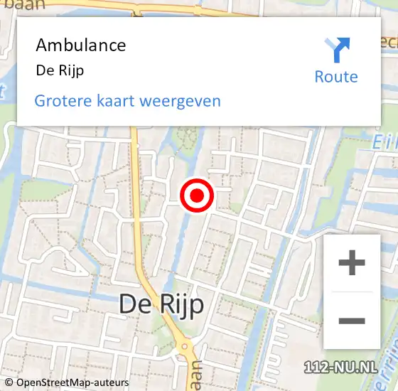 Locatie op kaart van de 112 melding: Ambulance De Rijp op 5 april 2023 16:20