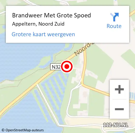 Locatie op kaart van de 112 melding: Brandweer Met Grote Spoed Naar Appeltern, Noord Zuid op 5 april 2023 16:26