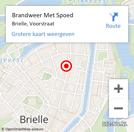 Locatie op kaart van de 112 melding: Brandweer Met Spoed Naar Brielle, Voorstraat op 5 april 2023 17:12