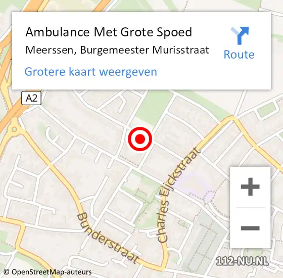 Locatie op kaart van de 112 melding: Ambulance Met Grote Spoed Naar Meerssen, Burgemeester Murisstraat op 5 april 2023 18:01