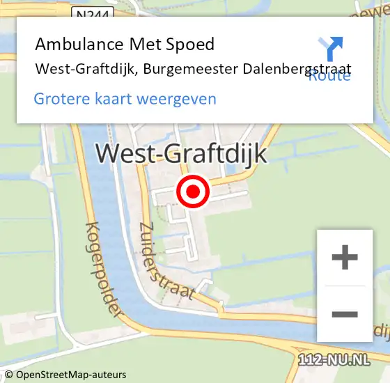 Locatie op kaart van de 112 melding: Ambulance Met Spoed Naar West-Graftdijk, Burgemeester Dalenbergstraat op 5 april 2023 18:24