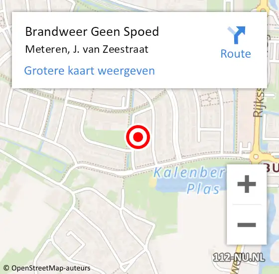 Locatie op kaart van de 112 melding: Brandweer Geen Spoed Naar Meteren, J. van Zeestraat op 5 april 2023 18:43