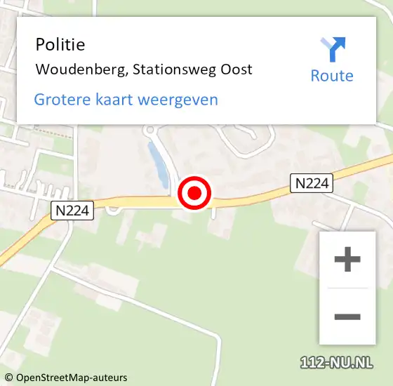 Locatie op kaart van de 112 melding: Politie Woudenberg, Stationsweg Oost op 5 april 2023 19:12