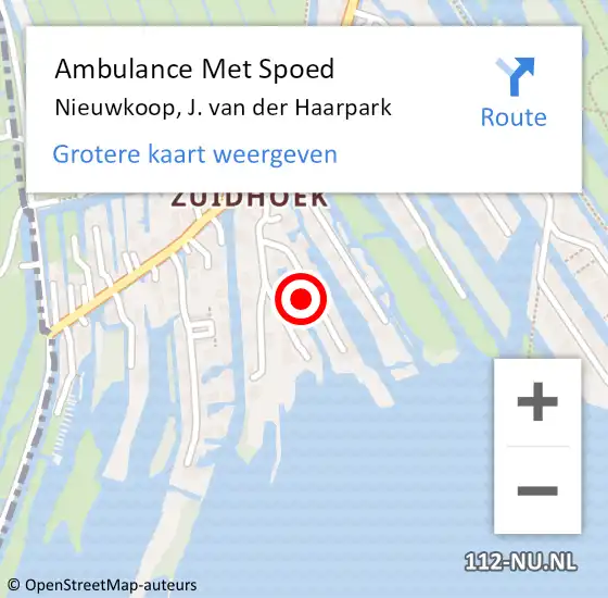 Locatie op kaart van de 112 melding: Ambulance Met Spoed Naar Nieuwkoop, J. van der Haarpark op 5 april 2023 19:58