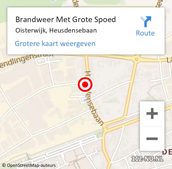 Locatie op kaart van de 112 melding: Brandweer Met Grote Spoed Naar Oisterwijk, Heusdensebaan op 5 april 2023 20:21
