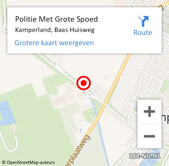 Locatie op kaart van de 112 melding: Politie Met Grote Spoed Naar Kamperland, Baas Huisweg op 5 april 2023 20:30