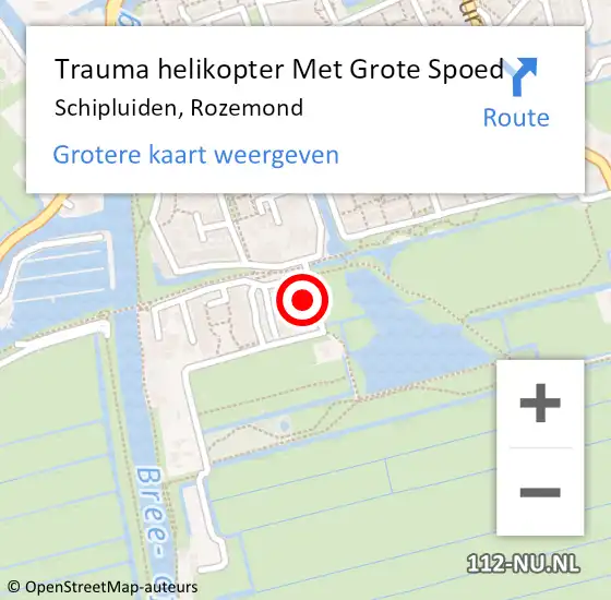 Locatie op kaart van de 112 melding: Trauma helikopter Met Grote Spoed Naar Schipluiden, Rozemond op 5 april 2023 21:36
