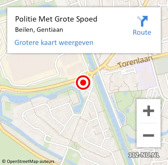 Locatie op kaart van de 112 melding: Politie Met Grote Spoed Naar Beilen, Gentiaan op 5 april 2023 21:59