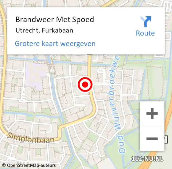 Locatie op kaart van de 112 melding: Brandweer Met Spoed Naar Utrecht, Furkabaan op 5 april 2023 23:02