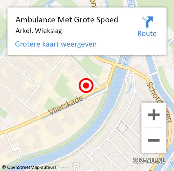 Locatie op kaart van de 112 melding: Ambulance Met Grote Spoed Naar Arkel, Wiekslag op 6 april 2023 01:34