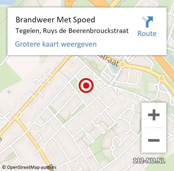 Locatie op kaart van de 112 melding: Brandweer Met Spoed Naar Tegelen, Ruys de Beerenbrouckstraat op 6 april 2023 02:10