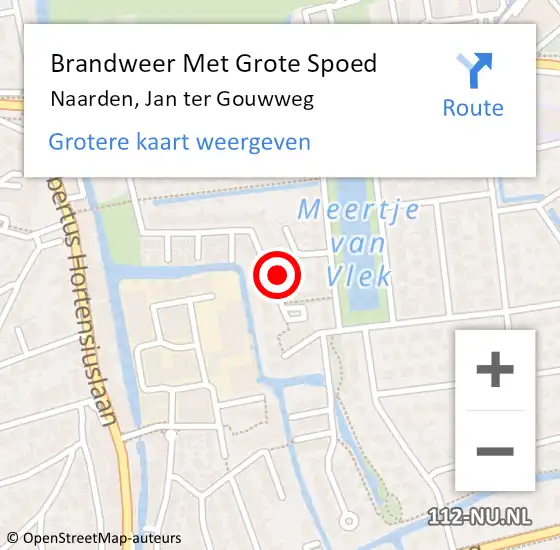 Locatie op kaart van de 112 melding: Brandweer Met Grote Spoed Naar Naarden, Jan ter Gouwweg op 6 april 2023 03:48