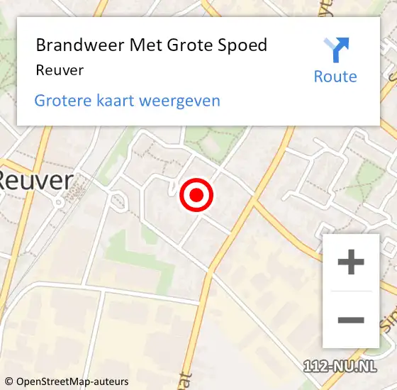 Locatie op kaart van de 112 melding: Brandweer Met Grote Spoed Naar Reuver op 6 april 2023 03:50