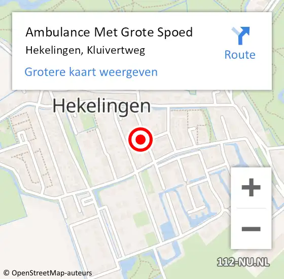 Locatie op kaart van de 112 melding: Ambulance Met Grote Spoed Naar Hekelingen, Kluivertweg op 6 april 2023 04:28