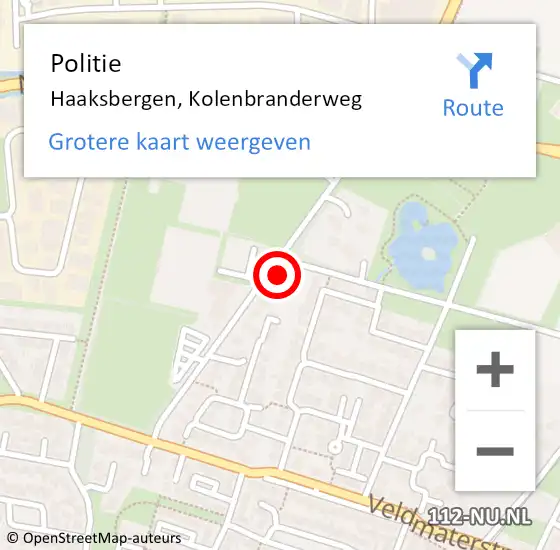 Locatie op kaart van de 112 melding: Politie Haaksbergen, Kolenbranderweg op 6 april 2023 07:08