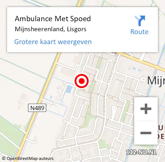 Locatie op kaart van de 112 melding: Ambulance Met Spoed Naar Mijnsheerenland, Lisgors op 6 april 2023 08:35