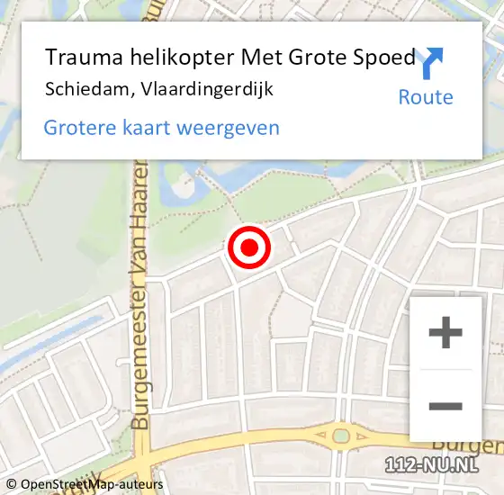 Locatie op kaart van de 112 melding: Trauma helikopter Met Grote Spoed Naar Schiedam, Vlaardingerdijk op 6 april 2023 09:20