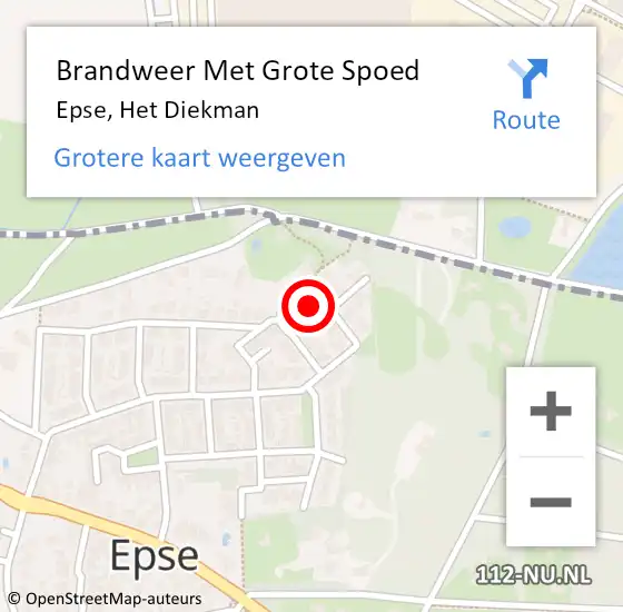 Locatie op kaart van de 112 melding: Brandweer Met Grote Spoed Naar Epse, Het Diekman op 6 april 2023 09:54