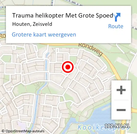 Locatie op kaart van de 112 melding: Trauma helikopter Met Grote Spoed Naar Houten, Zeisveld op 6 april 2023 10:27