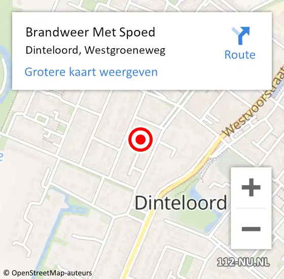 Locatie op kaart van de 112 melding: Brandweer Met Spoed Naar Dinteloord, Westgroeneweg op 6 april 2023 11:14