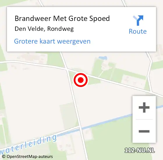 Locatie op kaart van de 112 melding: Brandweer Met Grote Spoed Naar Den Velde, Rondweg op 21 augustus 2014 12:48