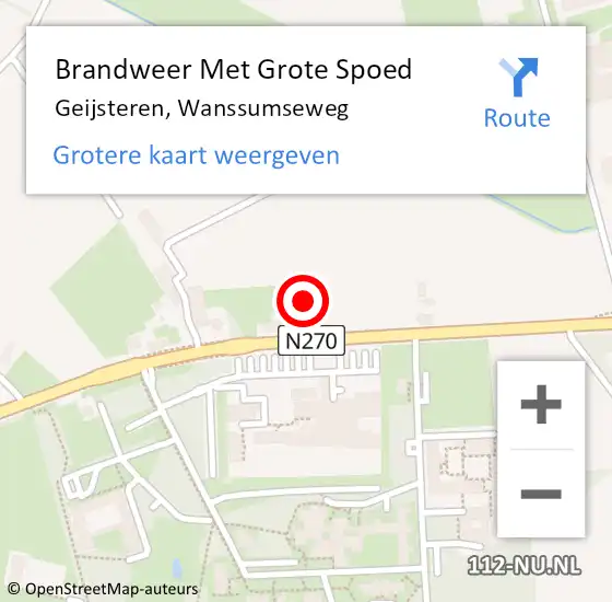 Locatie op kaart van de 112 melding: Brandweer Met Grote Spoed Naar Geijsteren, Wanssumseweg op 6 april 2023 13:21