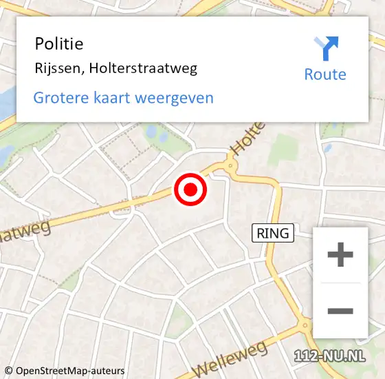 Locatie op kaart van de 112 melding: Politie Rijssen, Holterstraatweg op 6 april 2023 13:51