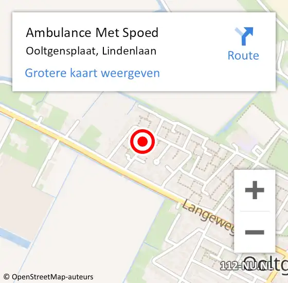 Locatie op kaart van de 112 melding: Ambulance Met Spoed Naar Ooltgensplaat, Lindenlaan op 6 april 2023 13:53