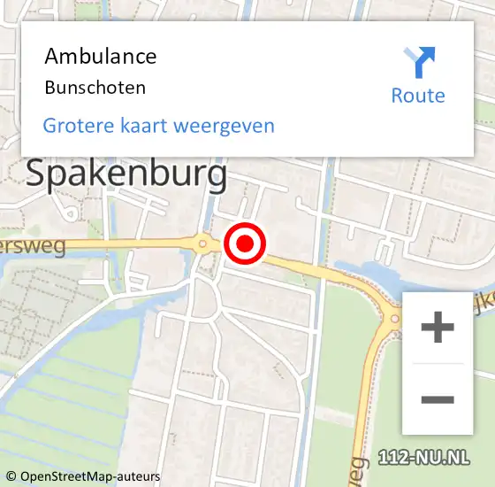 Locatie op kaart van de 112 melding: Ambulance Bunschoten op 21 augustus 2014 12:56