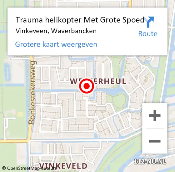 Locatie op kaart van de 112 melding: Trauma helikopter Met Grote Spoed Naar Vinkeveen, Waverbancken op 6 april 2023 14:01