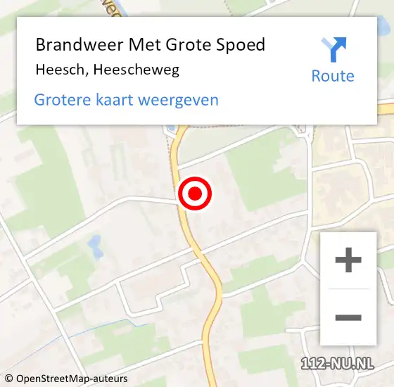 Locatie op kaart van de 112 melding: Brandweer Met Grote Spoed Naar Heesch, Heescheweg op 6 april 2023 14:03