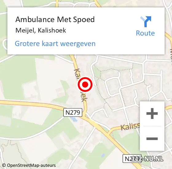 Locatie op kaart van de 112 melding: Ambulance Met Spoed Naar Meijel, Kalishoek op 6 april 2023 15:06