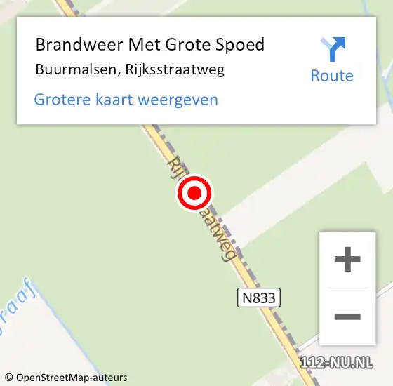 Locatie op kaart van de 112 melding: Brandweer Met Grote Spoed Naar Buurmalsen, Rijksstraatweg op 21 augustus 2014 13:18