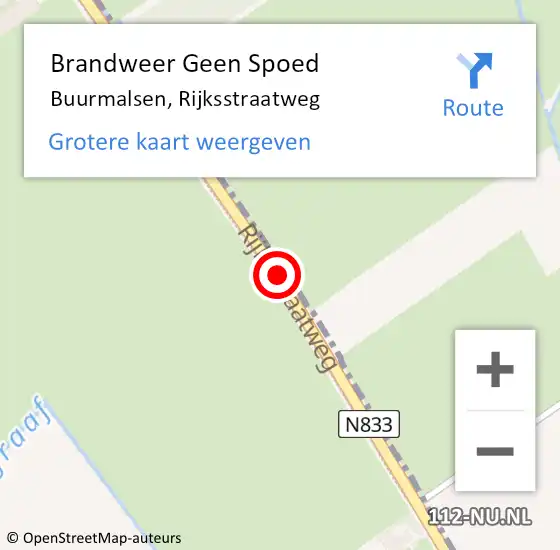 Locatie op kaart van de 112 melding: Brandweer Geen Spoed Naar Buurmalsen, Rijksstraatweg op 21 augustus 2014 13:19