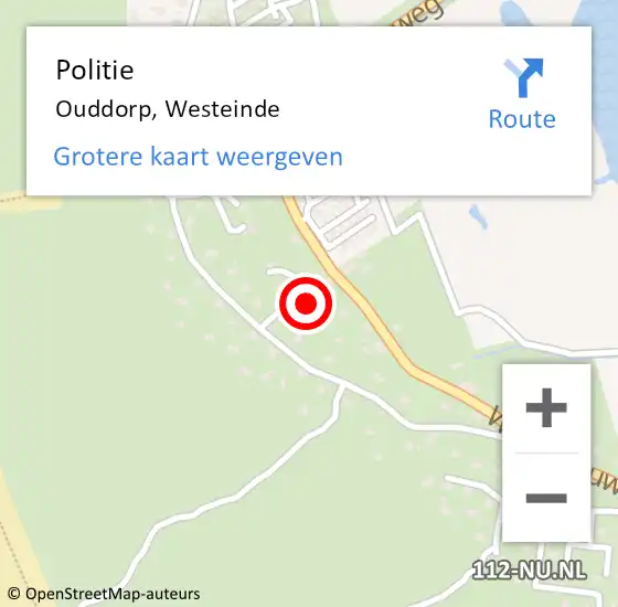 Locatie op kaart van de 112 melding: Politie Ouddorp, Westeinde op 6 april 2023 17:36
