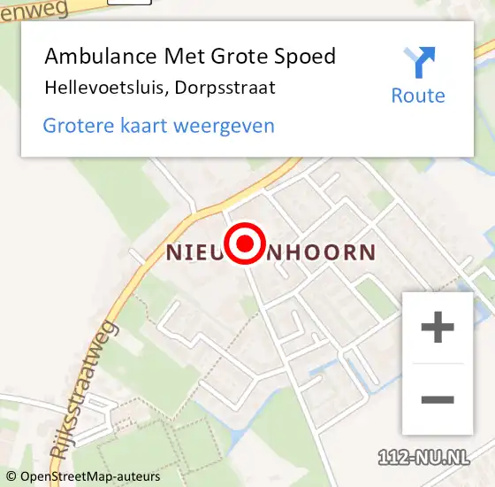 Locatie op kaart van de 112 melding: Ambulance Met Grote Spoed Naar Hellevoetsluis, Dorpsstraat op 6 april 2023 17:52
