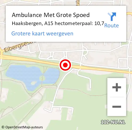 Locatie op kaart van de 112 melding: Ambulance Met Grote Spoed Naar Haaksbergen, A15 hectometerpaal: 10,7 op 6 april 2023 18:36