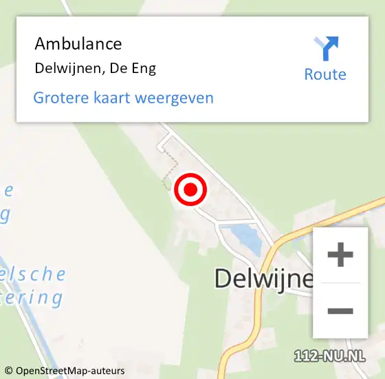 Locatie op kaart van de 112 melding: Ambulance Delwijnen, De Eng op 12 oktober 2013 08:17
