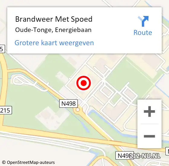 Locatie op kaart van de 112 melding: Brandweer Met Spoed Naar Oude-Tonge, Energiebaan op 6 april 2023 19:39