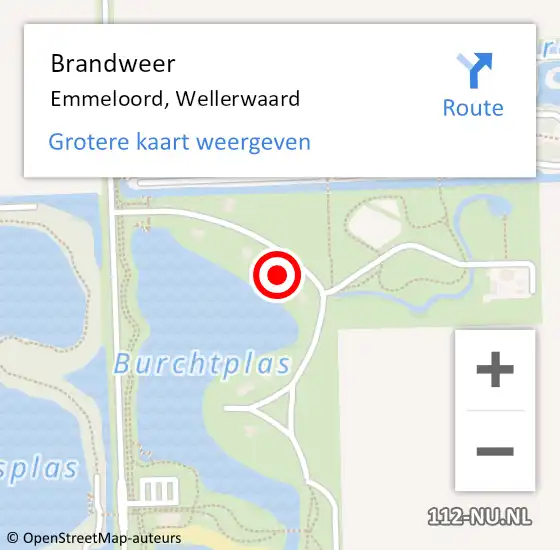 Locatie op kaart van de 112 melding: Brandweer Emmeloord, Wellerwaard op 6 april 2023 19:44