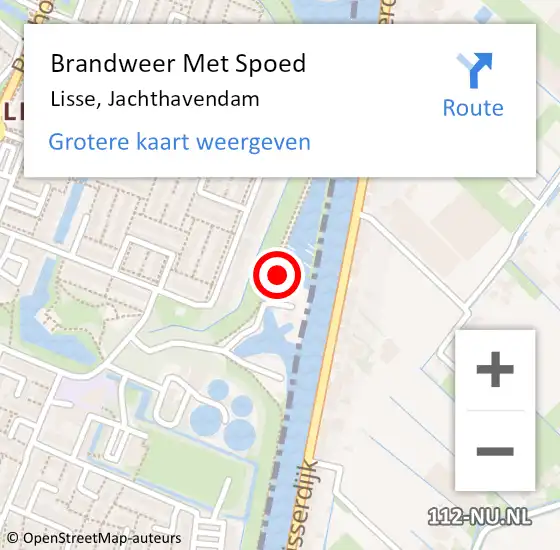 Locatie op kaart van de 112 melding: Brandweer Met Spoed Naar Lisse, Jachthavendam op 6 april 2023 19:45