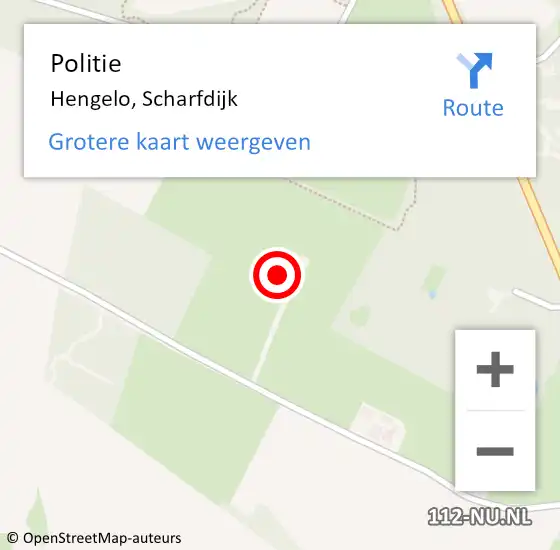 Locatie op kaart van de 112 melding: Politie Hengelo, Scharfdijk op 6 april 2023 20:07