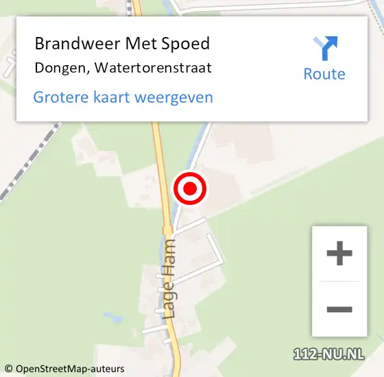 Locatie op kaart van de 112 melding: Brandweer Met Spoed Naar Dongen, Watertorenstraat op 21 augustus 2014 13:36