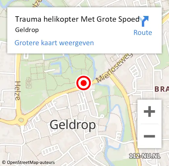 Locatie op kaart van de 112 melding: Trauma helikopter Met Grote Spoed Naar Geldrop op 6 april 2023 20:43